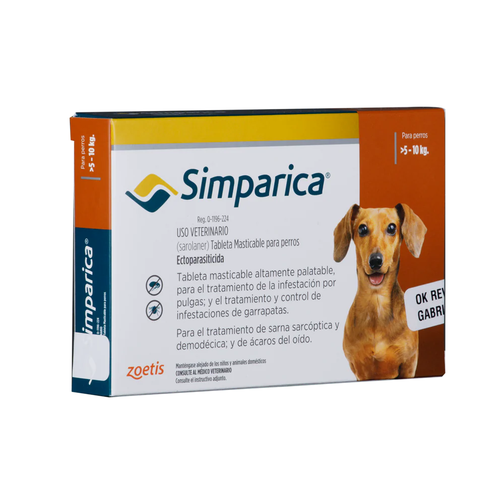 Desparasitante Externo para Perro Simparica 20 mg (5 a 10 kg) Caja x 1 Tableta - Image 3