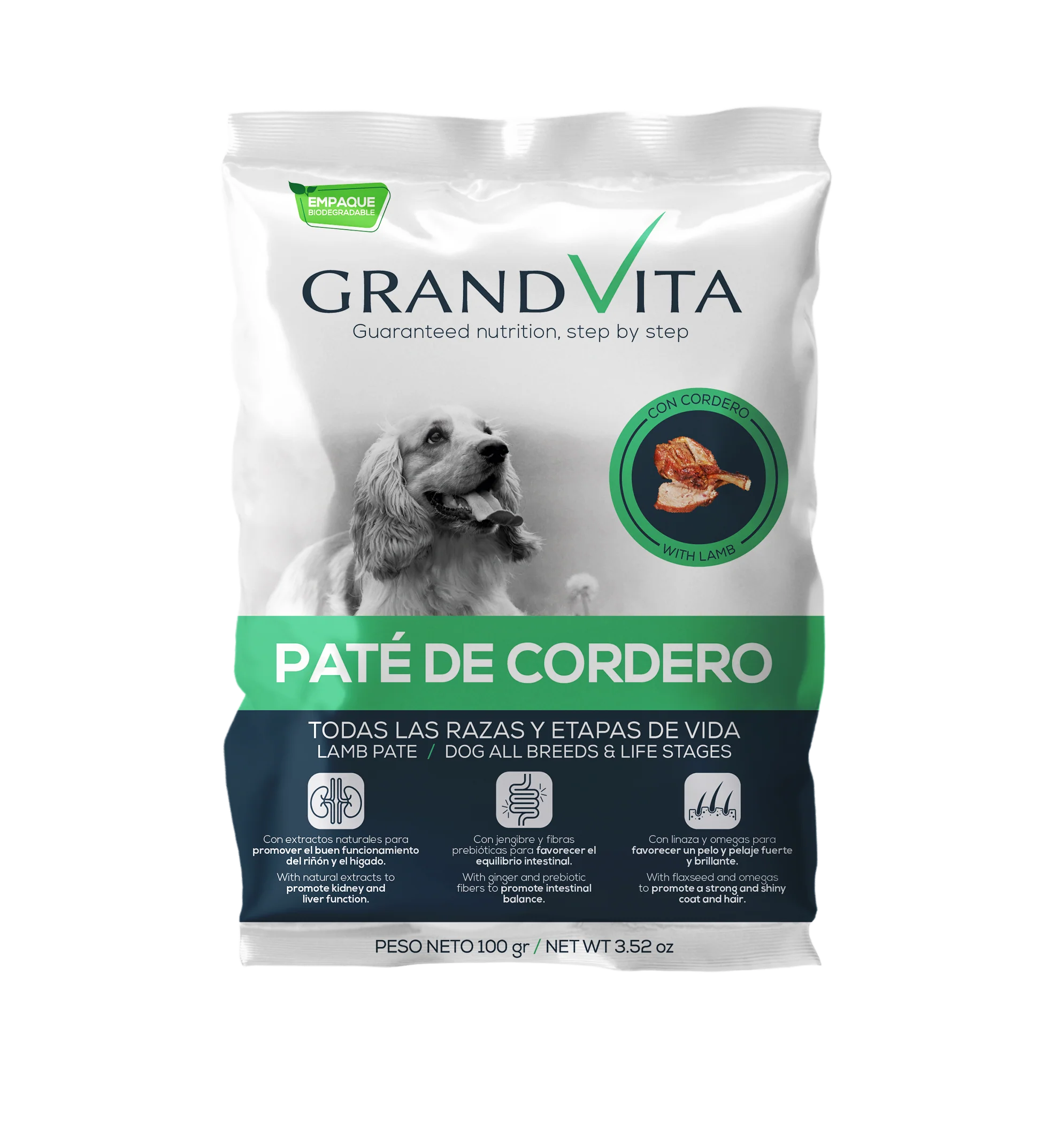 Grand Vita Comida Húmeda para Perro Paté Cordero 100 Gr
