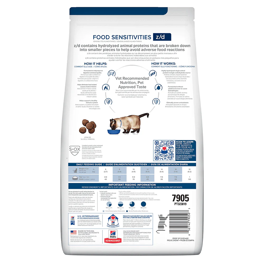 Hill's Prescription Diet z/d comida para Gato sensibilidades alimentarias 4 Lb (1,81) - Image 3
