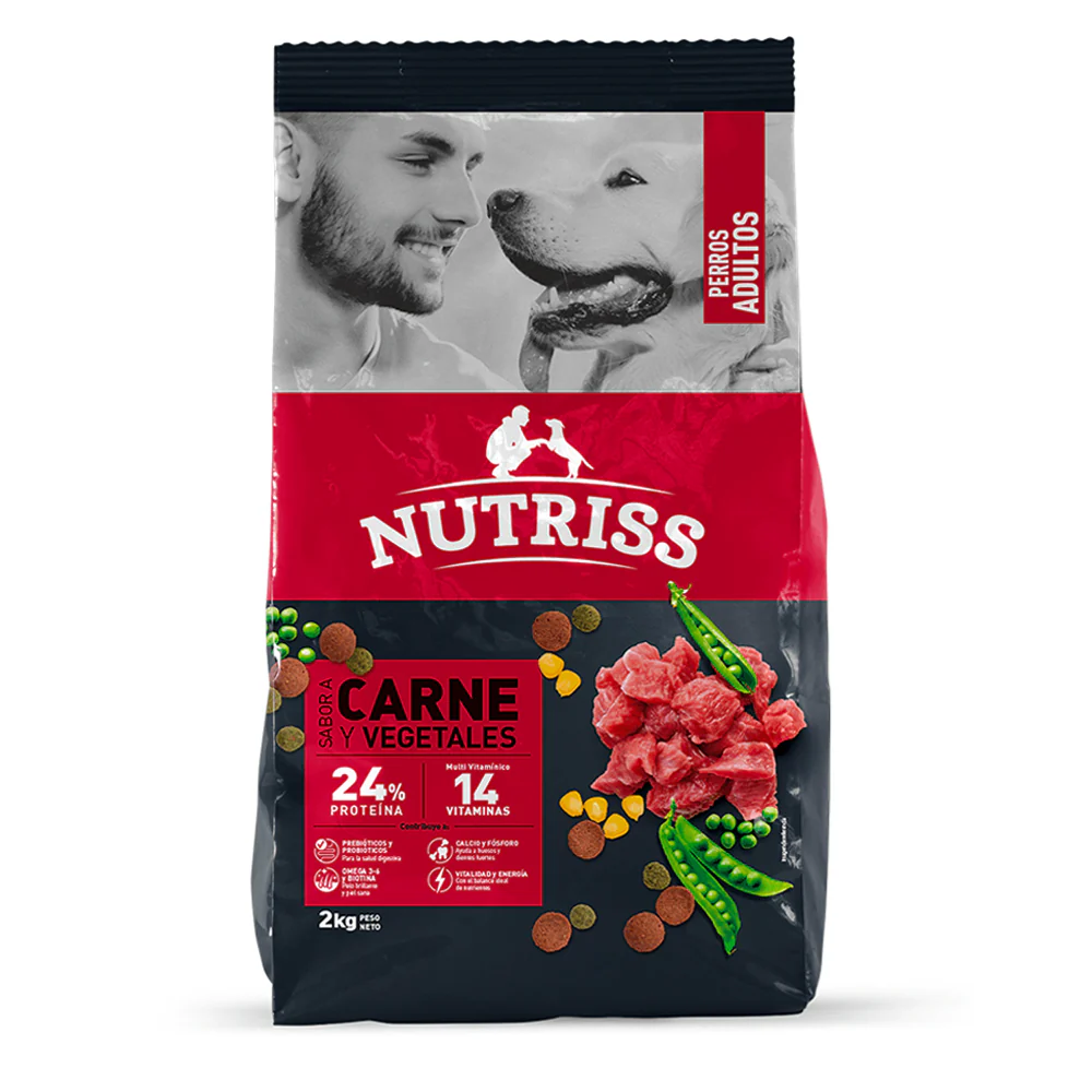 Nutriss Comida para Perro Adulto Sabor a Carne y Vegetales x 3 kg