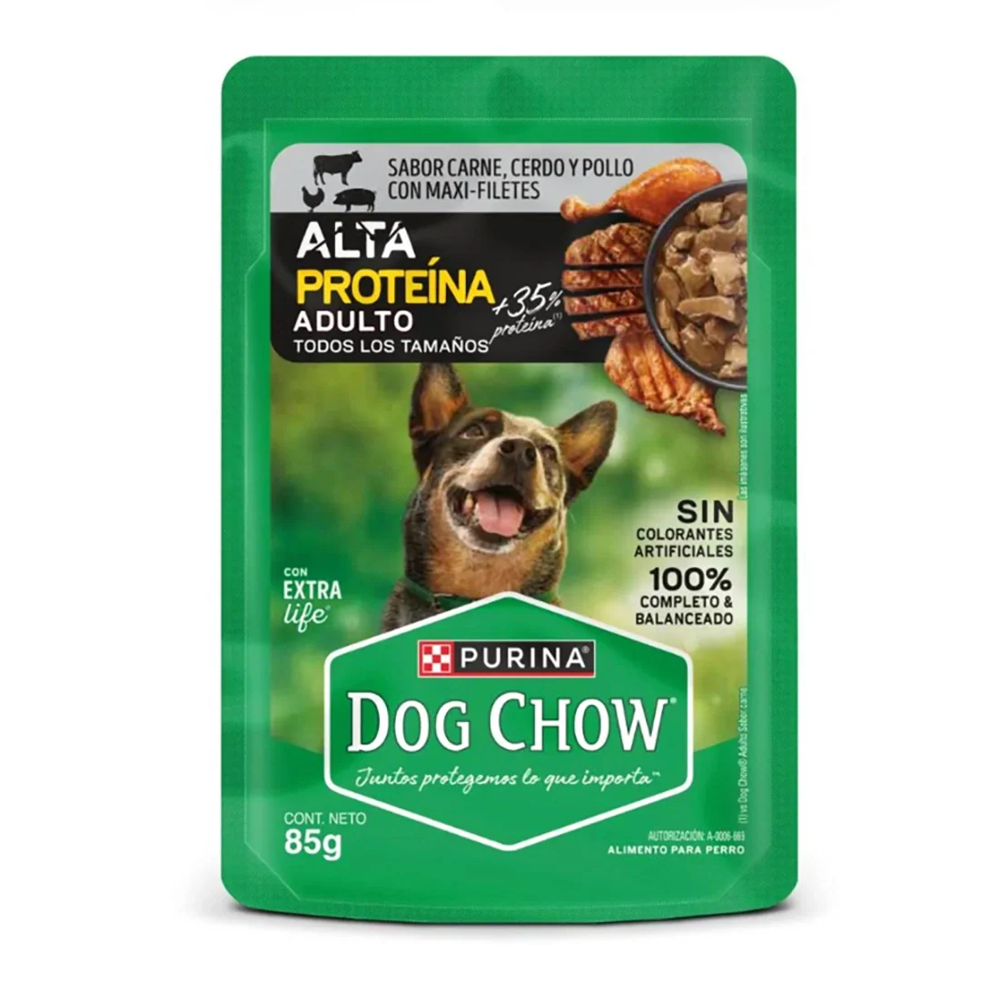 Purina® Dog Chow® Comida Húmeda para Perro Alta Proteína x 85 gr