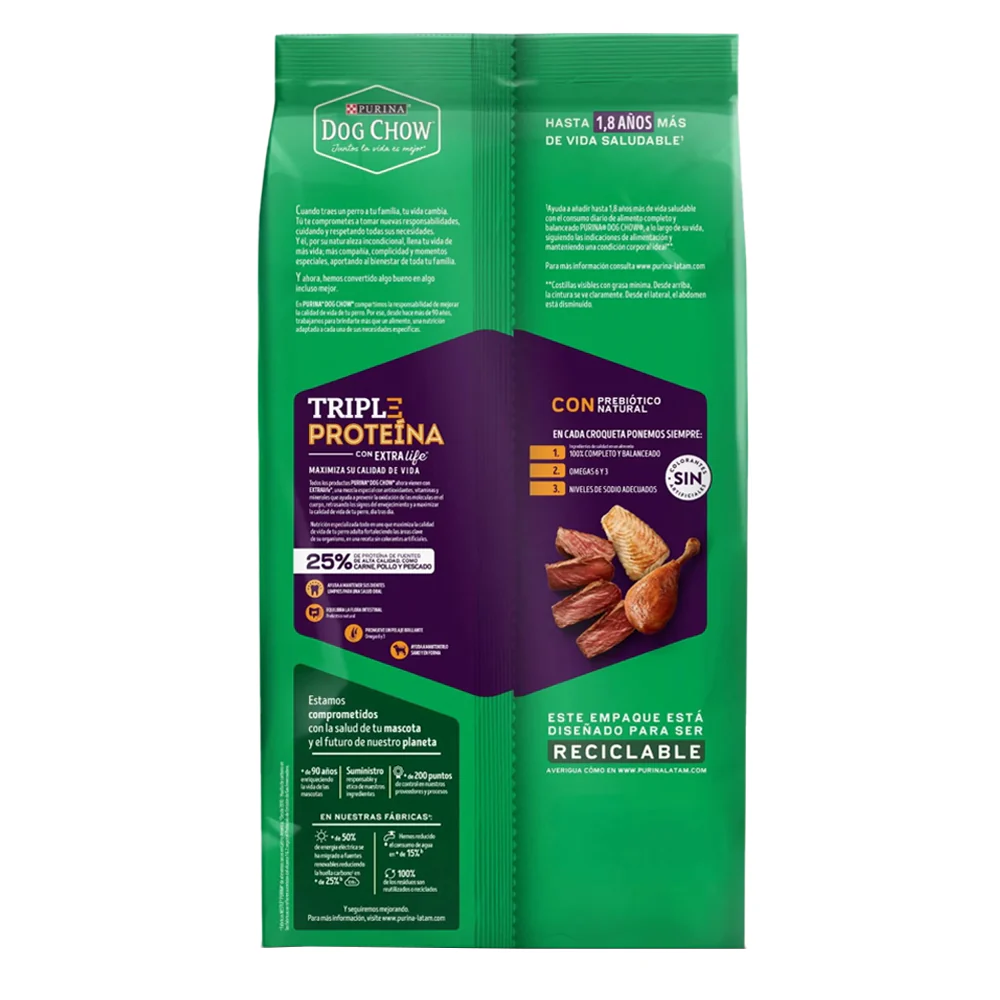 Purina® Dog Chow® Comida para Perro Triple Proteína Todos los Tamaños - Image 2