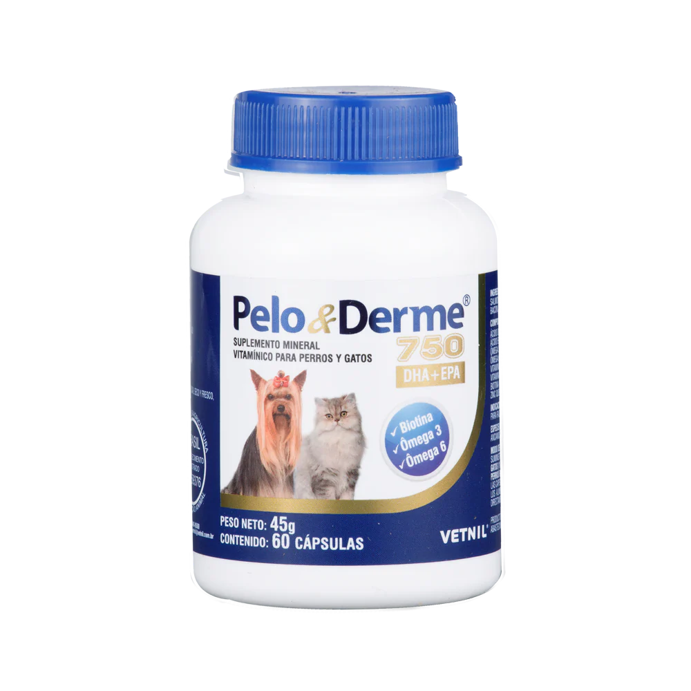 Suplemento para Perro y Gato Pelo y Derme 750 x 60 cápsulas
