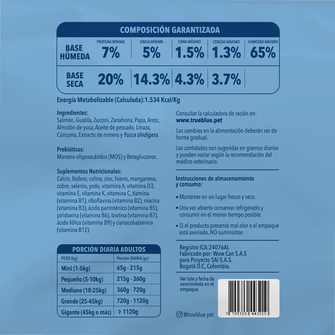 True Blue Comida Natural para Perro Salmon Sensitive 500 gr caja x 10 u - Image 3